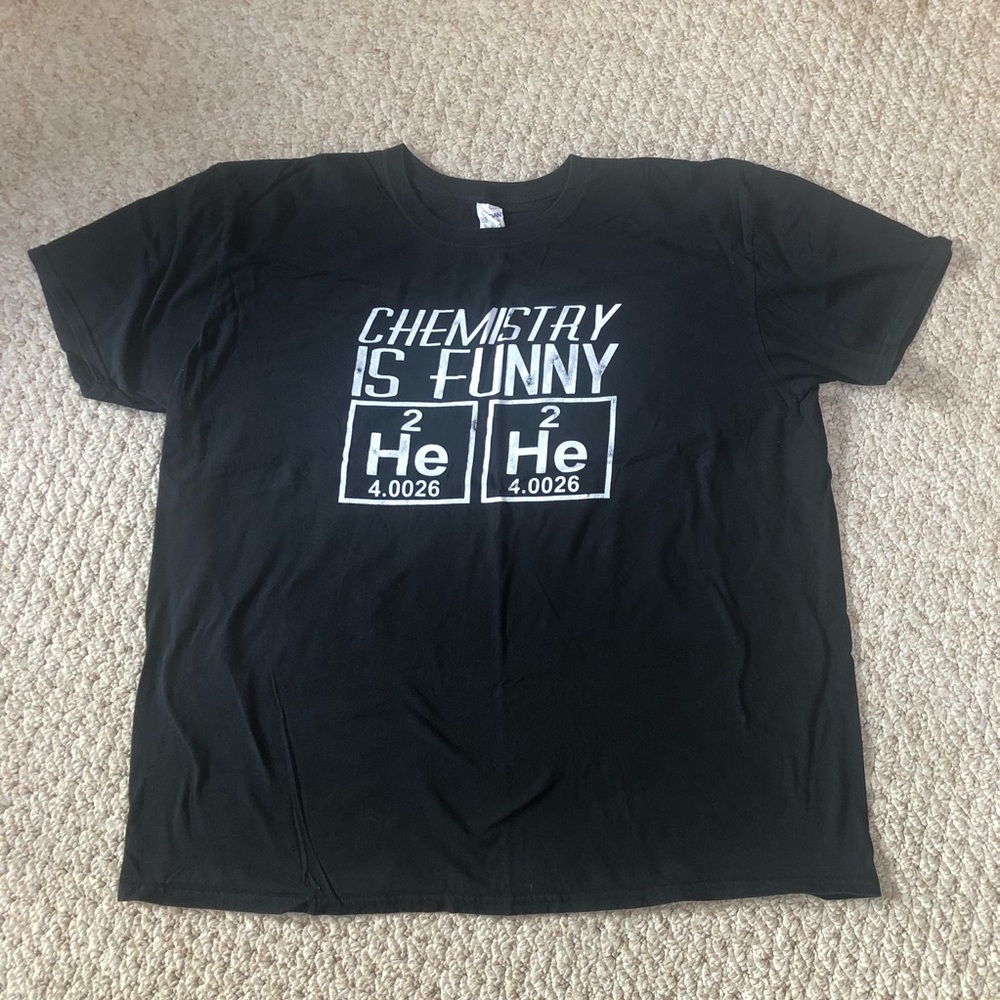 Black “Chemistry Is Funny” short sleeve tee. 2XL